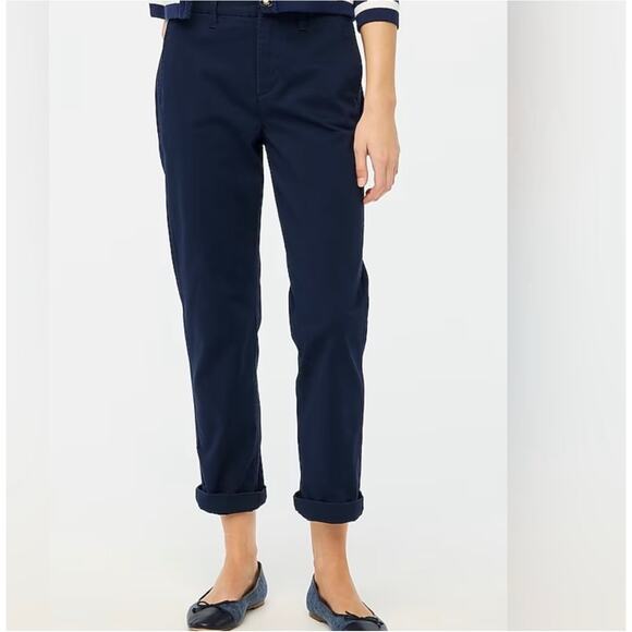 J.Crew High-rise girlfriend chino pant navy blue10P - Picture 1 of 7